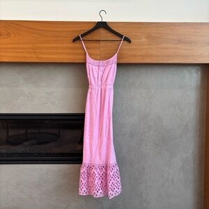 NWT J. Crew Lavender Spaghetti Strap Tiered Eyelet Midi Dress, Size S
